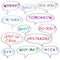 Color words speech bubbles