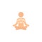 Color yogi sitting in lotus position icon