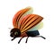 Colorado beetle. Side view. Wildlife object. Prepared to take off and spread wings. Little funny insect. Cute cartoon