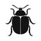 Colorado beetle vector icon isolated. Black silhouette of colorado beetle