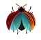 Colorado beetle. Wildlife object. Prepared to take off and spread wings. Little funny insect. Cute cartoon style