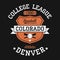 Colorado, Denver vintage baseball graphic for t-shirt. Original clothes design with grunge and shield. Apparel typography. Vector.