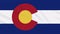 Colorado flag flutters in the wind, loop for background
