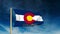 Colorado flag slider style with title. Waving in