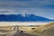 Colorado Highway in Winter with Mountains