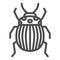 Colorado potato beetle line icon, bugs concept, Striped Beetle sign on white background, Potato or Colorado bug icon in