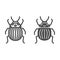 Colorado potato beetle line and solid icon, bugs concept, Striped Beetle sign on white background, Potato or Colorado