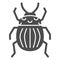 Colorado potato beetle solid icon, bugs concept, Striped Beetle sign on white background, Potato or Colorado bug icon in