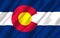 Colorado realistic flag illustration.