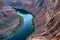 Colorado River in Grand Canyon. Panoramic Horeseshoe Bend. Canyon Adventure Travel Relax Concept. Horseshoe Bend in Page
