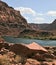 The Colorado River in the steep banks