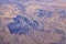 Colorado Rocky Mountains Aerial view from airplane of abstract Landscapes, peaks, canyons and rural cities in southwest Colorado a