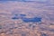 Colorado Rocky Mountains Aerial view from airplane of abstract Landscapes, peaks, canyons and rural cities in southwest Colorado a