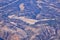 Colorado Rocky Mountains Aerial view from airplane of abstract Landscapes, peaks, canyons and rural cities in southwest Colorado a