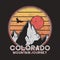Colorado typography graphics with mountains and eagle. Vintage print for slogan tee shirt. Grunge t-shirt print. Vector.