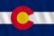 Colorado US state flag with waving effect, official proportion