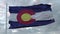 Colorado winter flag with snowflakes background. United States of America. 3d rendering