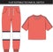 Colorblock sweatpants with crop top flat technical sketch