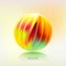 Colored 3D sphere. Iridescent bright ball on white background.
