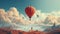 colored aerostat, Balloon on a neutral background with clouds