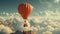 colored aerostat, Balloon on a neutral background with clouds