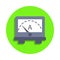 colored ammeter in green badge icon. Element of science and laboratory for mobile concept and web apps. Detailed ammeter icon