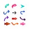Colored arrow logo set vector