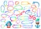 Colored arrows, speech bubbles set