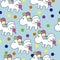 Colored Baby Unicorn Pattern Seamless