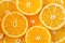 Colored background with orange citrus