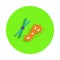 colored bacteria in green badge icon. Element of science and laboratory for mobile concept and web apps. Detailed bacteria icon