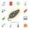 colored bacterium icon. Detailed set of colored science icons. Premium graphic design. One of the collection icons for websites,