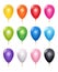 Colored balloon. Birthday party decoration vector 3d realistic balloons