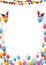 Colored Balloons Confetti Festoons Jesters Caps Garlands Upright Cover