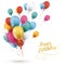 Colored Balloons Happy Birthday White Cover