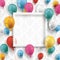 Colored Balloons White Frame Ornaments Wallpaper