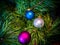 Colored balls decoration of the Christmas tree