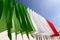 Colored banners make the Italian flag, EXPO 2015 Milan