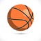 Colored basketball vector illustration. Sport basketball vector art on white background