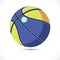 Colored basketball vector sport ball illustration. Sport basketball vector art on white background