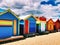 Colored bathing boxes at Brighton beach