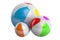Colored beach balls, 3D rendering