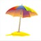 Colored beach umbrella