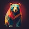 Colored Bear illustration logo