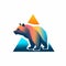Colored Bear illustration logo