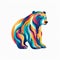 Colored Bear illustration logo