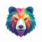 Colored Bear illustration logo