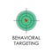 colored behavioral targeting illustration. Element of marketing and business flat for mobile concept and web apps. Isolated