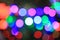 Colored Bokeh blurring lights background