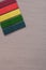 Colored bookmarks lie diagonally on the table.